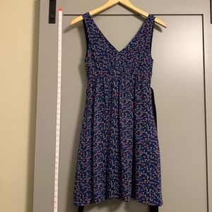 American Eagle Outfitters Sleeveless Dress Ribbon Sash Belt Deep V Front & Back